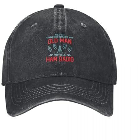IUUGJEIX Baseball Cap Never Underestimate an Old Man with a Ham Radio Party Hat Fishing hat Hiking hat Ladies Men's