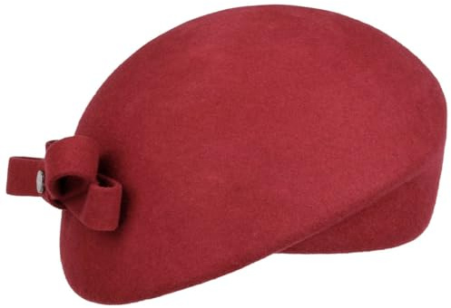 LIERYS Wollbaske mit Schleife Einfarbige Filz-Baskenmütze Damen Atmungsaktiv Herbst Winter