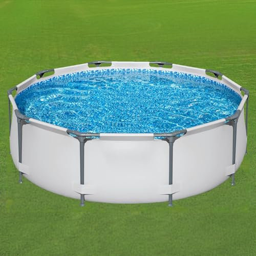 Piscina Fuori Terra Metal Frame Rotonda, Piscina Non Gonfiabile, per Bambini E Adulti, Piscina da Giardino Esterno Interno(366x100cm/144x39in)