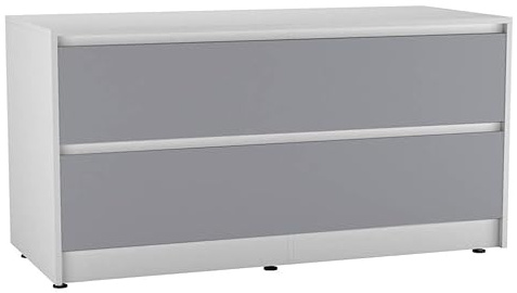 URBNLIVING 120cm Wide 4 Drawer Chest Cabinet, Bedroom Storage Unit with Hidden Dual Drawers, Modern Sideboard Organiser with Spacious Top Surface, Freestanding Hallway or Living Room Furniture