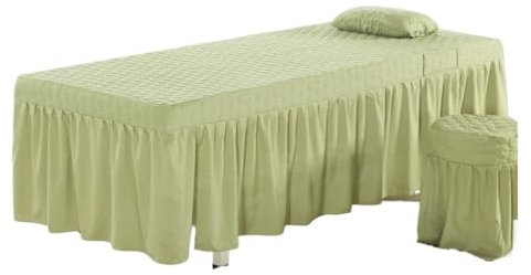 Drap de Massage Spa 1 drap de lit solide for salon de beauté, table de massage, doux for la peau, housse complète avec jupe(Color 13,Round head (70x185))