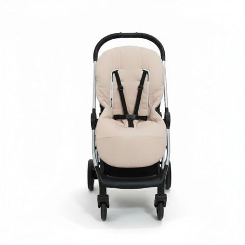 Colchoneta Universal para Silla de Paseo – Funda Transpirable y Acolchada para Carro de Bebé, Ideal para Verano y Entretiempo, Compatible con la Mayoría de Sillas, Fácil de Lavar (Pique Rosa)