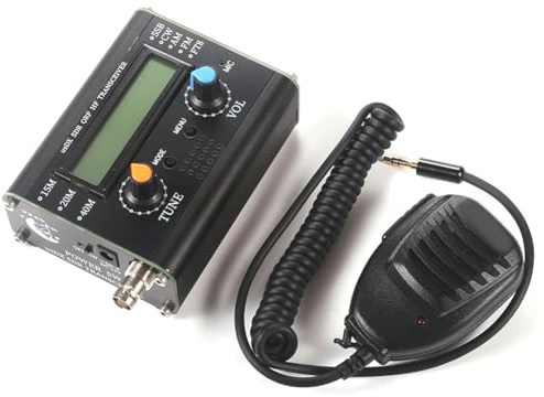 Koolenry Transceptor QRP SDR de 5 W, Radio de Alta Frecuencia Multimodo de 3 Bandas con Micrófono de Mano, Compacto y Potente.