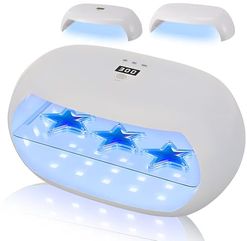 Double Sided UV Resin Lamp, Wireless Rechargeable UV Resin Light with 56 LED Beads, Fast Curing & 3 Timer Settings (2/3/5 mins), Foldable UV Lamp for DIY Molds, Jewelry Making, Gel Nail Curing
