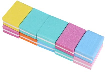 LRXIYODE 10piezas Limas Para Uñas De Esponja Pequeñas Bloques De Pulido Cuadrado Herramientas Portátiles Para Manicura Profesional y Uso Diario