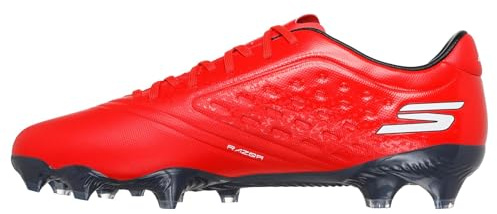 Skechers Botas de fútbol para Hombre Razor 1.5 Academy FG para Hombre, Botas de fútbol para Correr, Color Rojo sintético, Ribete Negro, Talla 36 EU