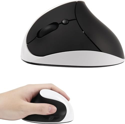 Justdfine Souris Ergonomique, Souris Verticale sans Fil Rechargeables 2,4 G avec récepteur USB,pour gaucher, 800-1600,6 Boutons，Left Souris Ergonomique Verticale pour Ordinateur Portable, Bureau, PC