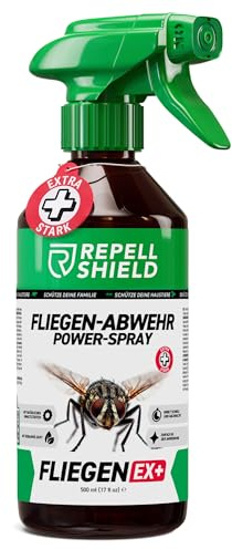 RepellShield® Spray Anti Mouche Interieur pour Cuisine -500ml- | Fenêtres, plantes & poubelles, non tachant, sans DEET, extrait de chrysanthème, huiles essentielles, multi-usage