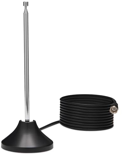 TechniSat DIGIFLEX TT7 - Passive Zimmerantenne für DVB-T2 HD, DAB+, UKW | Stabantenne für Innenraum, 3 m Koaxialkabel mit F-Stecker, 75 Ohm Impedanz, Antenne für Fernseher Receiver Radio, Schwarz