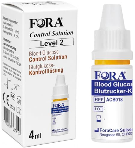 FORA Blood Glucose Control Solution Level 2, 4 ml – System Check