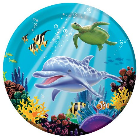 Creative Convertting - Plate 23 cm, Sea Ocean Party, Multicolor, 8C425325