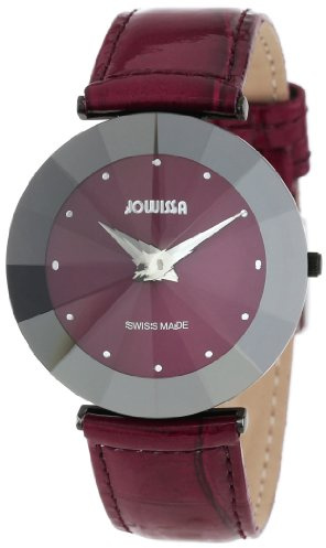 Jowissa Damen-Armbanduhr J5.309.XL Pyramide schwarz ionenplattiert Edelstahl Kastanienbraun Echtleder Uhr