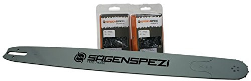 90cm Sägenspezi Schwert-Set Solid Drive mit 2 Vollmeißelketten 3/8 114TG 1,6mm passend für Stihl 038 AV Super Magnum MS380 MS 380