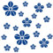 kleb-Drauf® | 19 Blumen | Blau - matt | Wandtattoo Wandaufkleber Wandsticker Aufkleber Sticker | Wohnzimmer Schlafzimmer Kinderzimmer Küche Bad | Deko Wände Glas Fenster Tür Fliese