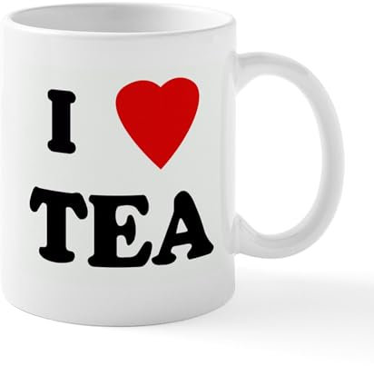 CafePress I Love Tea Mug 11 oz (325 ml) Ceramic Coffee Mug