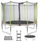 Kangui - Trampoline de Jardin 426 cm + Filet + échelle + bâche + kit d'ancrage JUMPI Taupe/Vert
