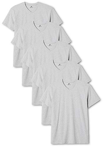 Lower East T-shirt avec col en V, Hommes, Gris (lot de 5), S