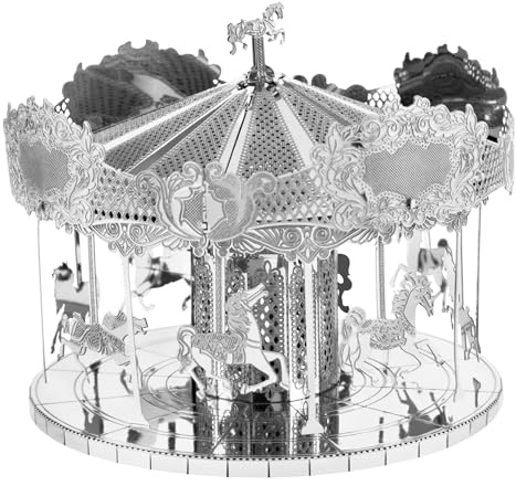 Metal Earth Merry Go Round 3D Miniature Carousel Laser Cut Model Kit 2 Sheets