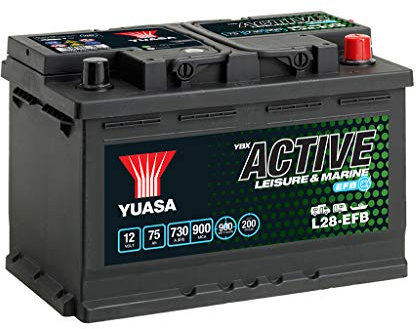 Yuasa L28-EFB 12V 75Ah 730CCA EFB Maintenance Free High Performance Leisure & Marine Battery