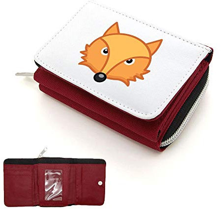 Mygoodprice Portefeuille à Rabat Porte-Monnaie Renard Cartoon Rouge