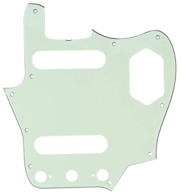 Musiclily Pro 10 Löcher 65 60s Vintage Style Pickguard Gitarren Schlagbrett für Fender American Jaguar,3 lagig Mint Green