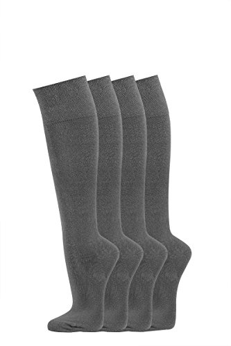 TippTexx24 3 Paar Kniestrümpfe mit Garantie. Damen und Herren (Anthrazit-Melangee, 43/46)