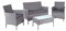 Mendler Poly-Rattan Garten-Garnitur HWC-D82, Sitzgruppe Lounge-Set - grau mit Kissen anthrazit