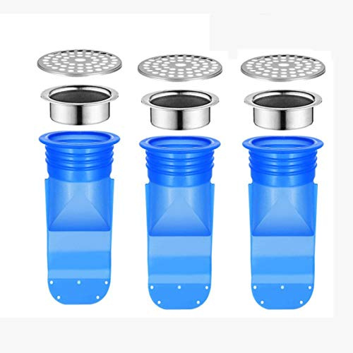 Drenaje De Piso De Silicona Ajustable Drain válvula antirretorno, One Way válvula, Anti-Olor, Anti-Obstrucción, Desagüe de Suelo Canaleta de Ducha Desagüe de Ducha para Balcón De Baño, 3 Pack