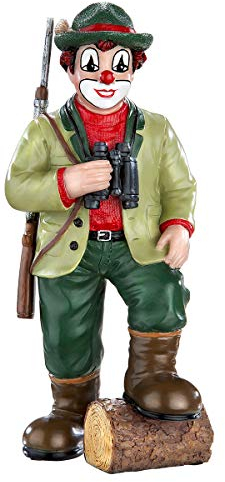 GILDE Clown Auf der Pirsch aus Kunstharz - Dekofigur und Sammlerstück - 15 cm hoch, Mehrfarbig, dekorative Figur