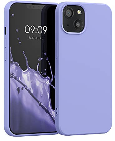 kwmobile Hülle kompatibel mit Apple iPhone 13 Hülle - gummierte TPU Silikon Handyhülle - Schutzhülle für kabelloses Laden - Case in Pastell Lavendel