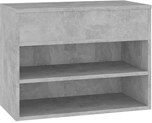 vidaXL Panca Portascarpe Grigio Cemento 60x30x45 cm in Truciolato