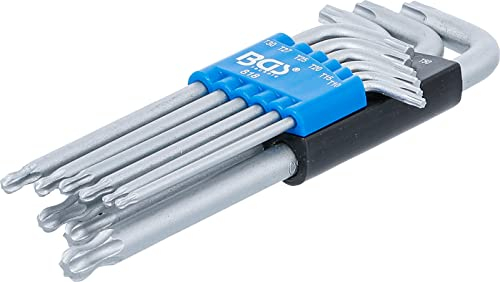 BGS 818 | Winkelschlüssel-Satz | T-Profil (für Torx) mit Kugelkopf | T10 - T50 | 9-tlg.