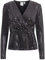 ICHI IHPORTER LS Damen Lange Bluse Langarm Wickelbluse mit Glitzer-Optik V-Ausschnitt Regular Fit, Größe:S, Farbe:Black (194008)