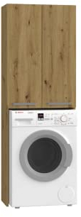 ADGO Armario para Lavadora, Armario para un Cuarto de Baño, Armario de Pared (Roble Artisan)