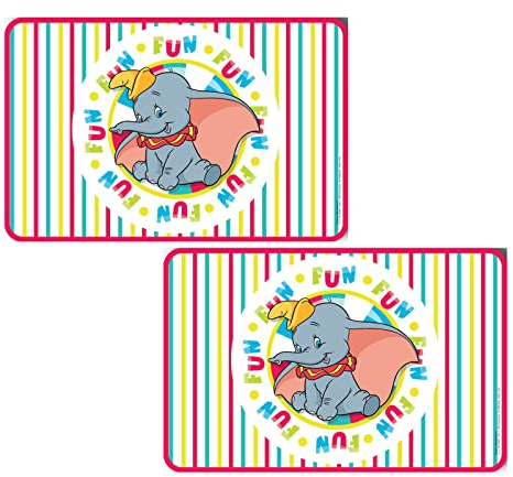 2 Stück Bambi oder Dumbo Tischunterlage Platzdeckchen Malunterlage Knetunterlage Eßunterlage Tischset kompatibel zu (Dumbo Weiss)