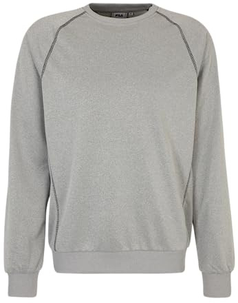 FILA Maglia Landin Raglan Camicia a Maniche Lunghe, Mix Grigio Chiaro, XL Uomo