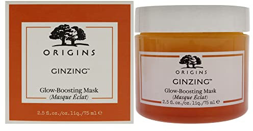 Origins GinZing Glow-Boosting Face Mask | Visibly Brightens Skin Now & Over Time | With Vitamin C & Caffeine from Coffee Beans, 75 ml