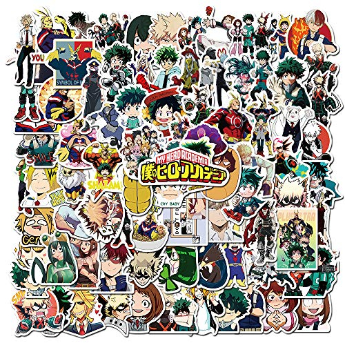 100 Stück My Hero Academia Aufkleber,Anime Vinylaufkleber Graffiti Style Aufkleber Deko für Skateboard Laptop Koffer Helm Motorrad Auto Fahrrad Computer, Geschenk für Jugendliche Erwachsene