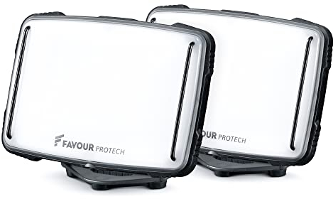 Akku Baustrahler magnetisch - 2 pack, LED-Strahler mit robustem Gehäuse, 1600 Lumen, Akku aufladbar über USB - Leistungsstarker Arbeitsleuchte - IP67 Staub- und Wasserdicht