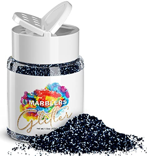 MARBLERS Twinkle Glitter [Navy] 1.5oz (42g) | Fine | Non-Toxic, Vegan, Cruelty-Free | Face, Body, Eyeshadow, Hair, Festival, Party Makeup | Nail Art, Polish | Resin, Tumbler, Slime, Craft