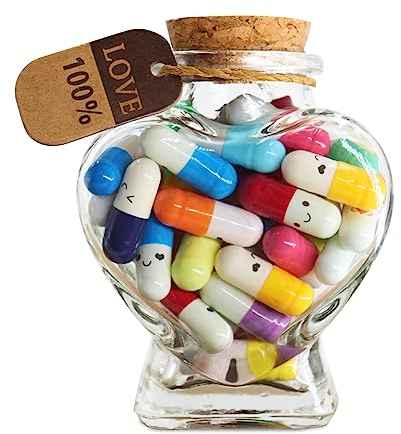 Prounion Capsule Letters Message in a Glass Bottle, Cute Capsule Note Messages Pills for Boyfriend/Girlfriend, Love Capsule Letter Message for Anniversary Birthday Valentines Mother's Day, 100PCS