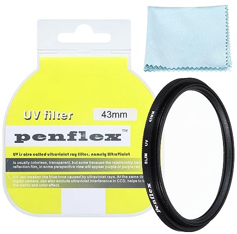 PATIKIL 43mm Filtro, 1 Pz Protezione Filtro SLIM Protezione-UV Fotocamera Obiettivo Filtro Alluminio Ottica Fotocamera Accessori Cristallo Chiaro Fotografie per43mm 30mm Lenti