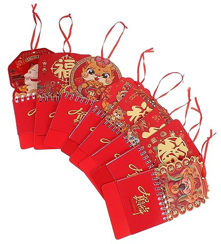 BCOATH 8stücke Teiliges Wandkalender Chinesische -kalender Mit Handgerissenen Blättern Vielseitig Einsetzbar Für Zuhause Und Büro Bedruckt Mischdesign