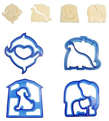 MsTeco Découpeurs de sandwich 4 pièces Amusants pour Enfants Kids Bread Cutter a des Couleurs et des Formes Mignonnes Emporte-pièces pour Enfants,pour Sandwichs,Biscuits,Sushis,Puddings