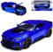 alles-meine.de GmbH Chevrolet Camaro Coupe ZL1 Blau mit Schwarz 6. Generation Ab 2015 Version Ab 2017 1/24 Modell Auto mit individiuellem Wunschkennzeichen