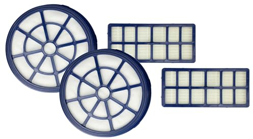 vhbw Lot de 4 filtres compatible avec Hoover BR71_BR01001, BR30PET 011, BR71_BR02001 aspirateur - filtre d'échappement, filtre pré-moteur
