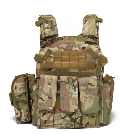Peminkoo Taktische Weste Körperschutz Jagd Plattenträger Airsoft Zubehör Militär Kampf Armee Wargam Molle (CP)