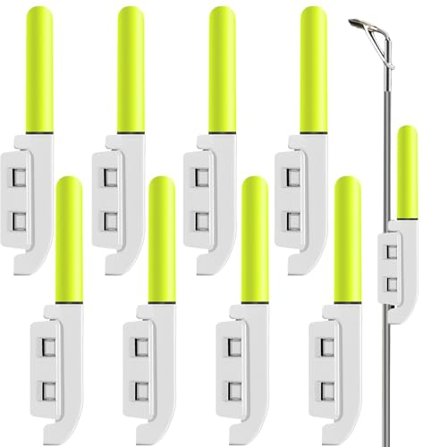 BAIFULAI 8 Stück Knicklichter Angeln, LED Knicklicht Angeln, Bissanzeiger Rutenspitze, Leuchtende LeuchtstäBe mit Schnalle, Nachtangeln Rutenspitze Lichter, Nachtangeln Rod Lights für Meeresangeln