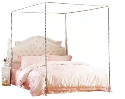 LIANGERMAO Himmelbett gestell, Himmelbett Moskitonetzhalter Vier Eckbett, Edelstahl Baldachin Moskitonetz Rahmen, Gestell für Twin/Full/Queen/California King/King Size/California King (22mm, 1.8*2m)