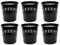 Acan Tradineur - Pack de 6 Papeleras de plástico con Rejilla - Cubo para Basura - Ligera y Resistente - Fabricada en España - Ø 27,5 x 28 cm - Color Negro